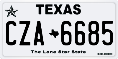 TX license plate CZA6685