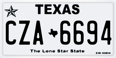 TX license plate CZA6694