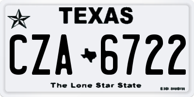 TX license plate CZA6722