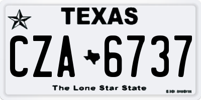 TX license plate CZA6737