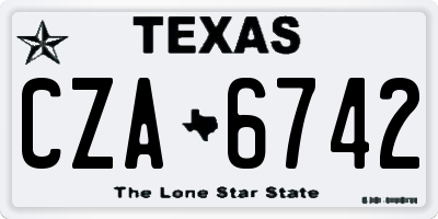 TX license plate CZA6742