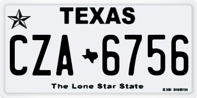 TX license plate CZA6756