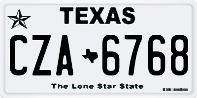 TX license plate CZA6768