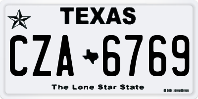 TX license plate CZA6769
