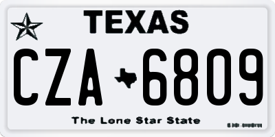 TX license plate CZA6809