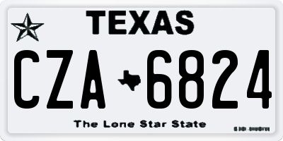 TX license plate CZA6824