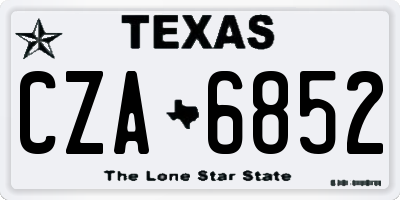 TX license plate CZA6852