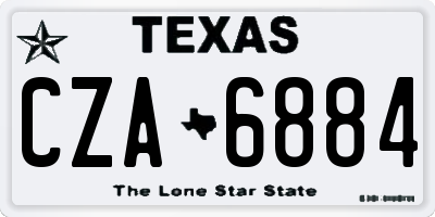 TX license plate CZA6884