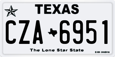 TX license plate CZA6951