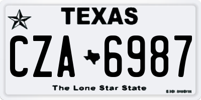 TX license plate CZA6987