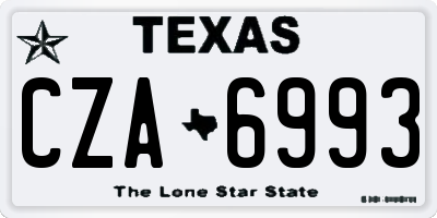 TX license plate CZA6993