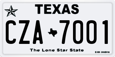 TX license plate CZA7001
