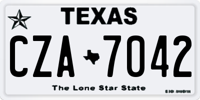 TX license plate CZA7042