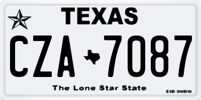 TX license plate CZA7087