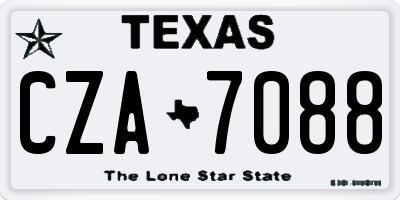 TX license plate CZA7088