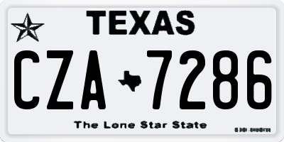 TX license plate CZA7286