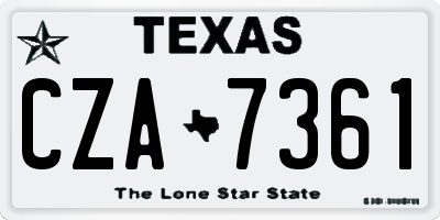 TX license plate CZA7361