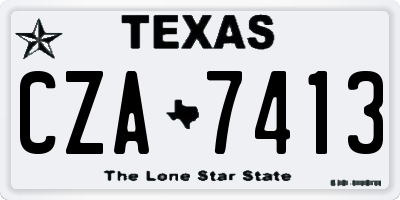 TX license plate CZA7413