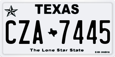 TX license plate CZA7445