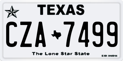 TX license plate CZA7499