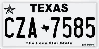 TX license plate CZA7585