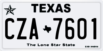 TX license plate CZA7601