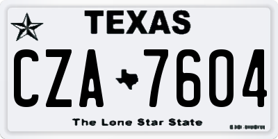TX license plate CZA7604