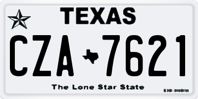 TX license plate CZA7621