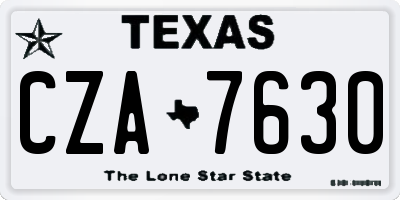 TX license plate CZA7630