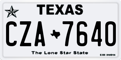 TX license plate CZA7640