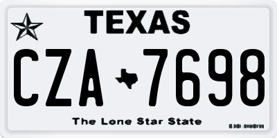 TX license plate CZA7698