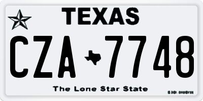 TX license plate CZA7748