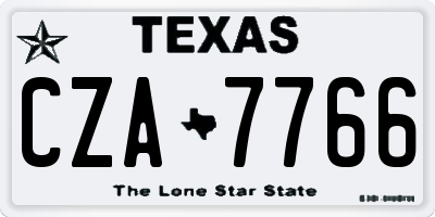 TX license plate CZA7766
