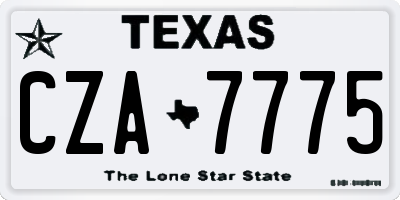 TX license plate CZA7775
