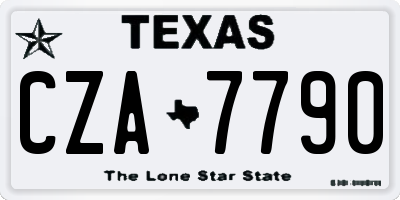TX license plate CZA7790