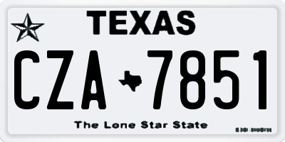 TX license plate CZA7851