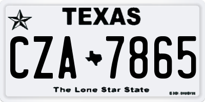 TX license plate CZA7865