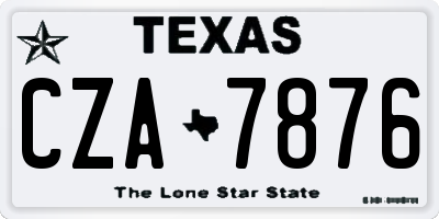 TX license plate CZA7876