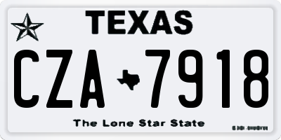 TX license plate CZA7918