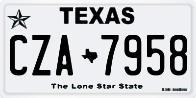 TX license plate CZA7958