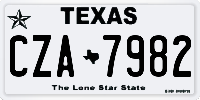 TX license plate CZA7982