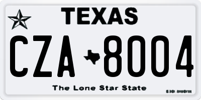 TX license plate CZA8004