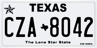 TX license plate CZA8042