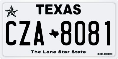 TX license plate CZA8081