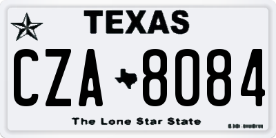 TX license plate CZA8084