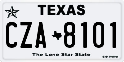 TX license plate CZA8101