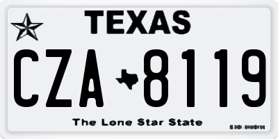 TX license plate CZA8119