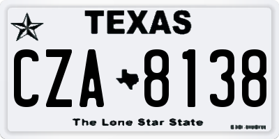 TX license plate CZA8138