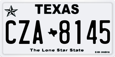 TX license plate CZA8145