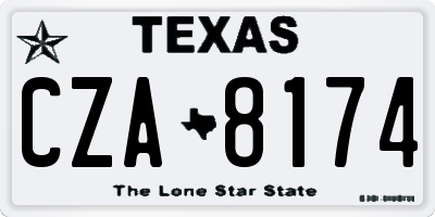 TX license plate CZA8174